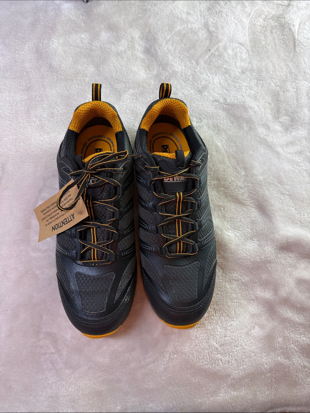 ⭐️DEWALT Men's Boron Aluminum Safety Toe Work Shoes - Black/Yellow NWOB SZ 12